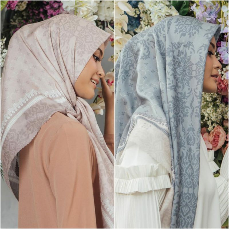Kanaka & Anggrek scarf by Klamby / Satin pashmina no brand