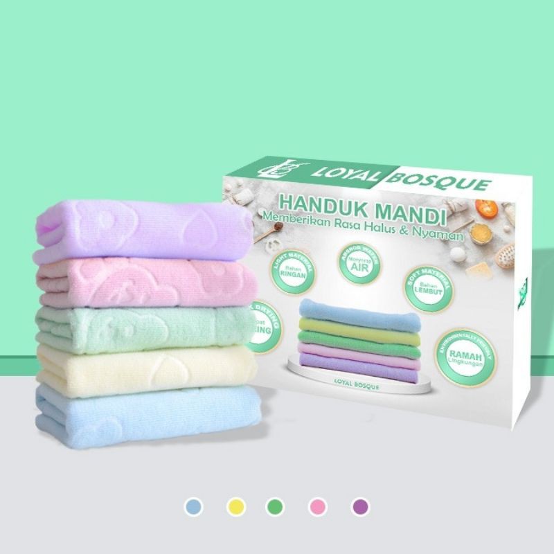Bundara.id Pr-713 Handuk embos import 100% Microfiber &amp; menyerap handuk travel 70x140