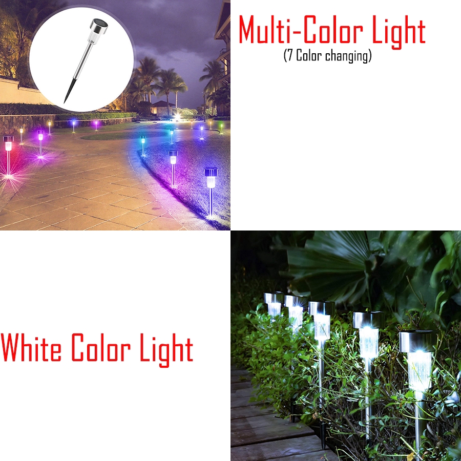 [Bayar Di Tempat]Lampu Taman LED Tenaga Surya Bahan Stainless Steel untuk Outdoor