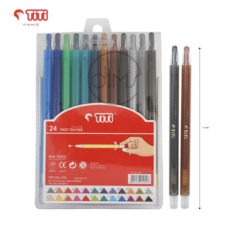 

Twist Crayon / Krayon Putar TiTi TI-CP-24T / 24 Warna / Colors