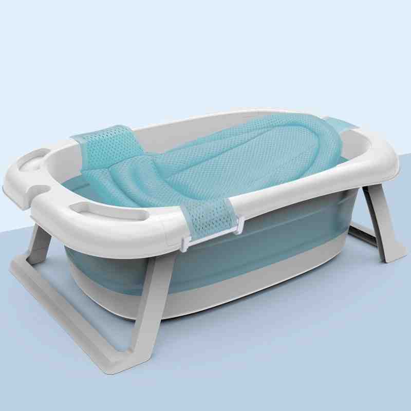 MOGYMOGY HL0254 Bak Mandi Bayi Lipat Dengan Alas Matras Bathtub Folding Baby Portable Foldable Silicone Tempat Renang Bath Tub Shower Mainan Anak Tebal Aman