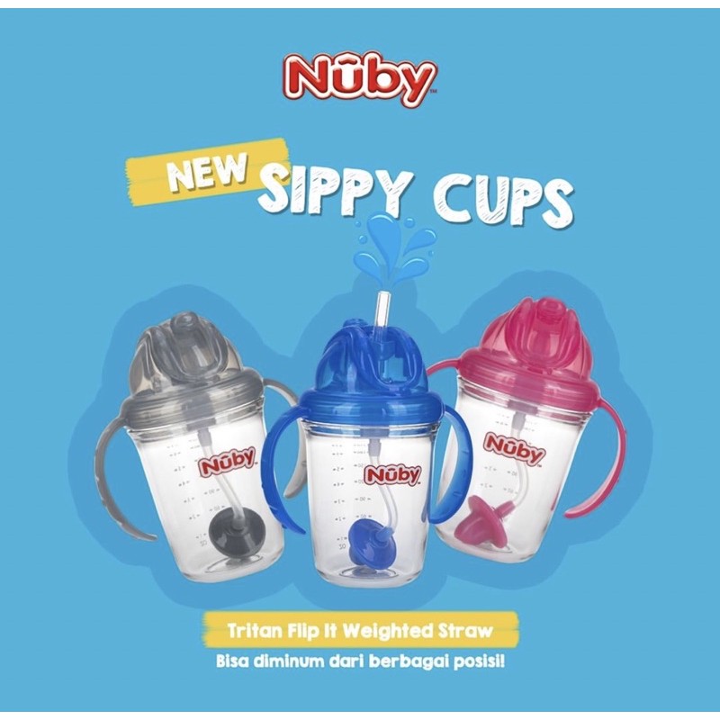 nuby tritan flip-it weighted straw cup