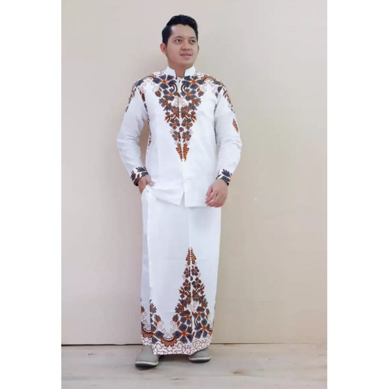 KEMEJA BATIK SOLO-KEMEJA MUSLIM BATIK SETELAN SARUNG