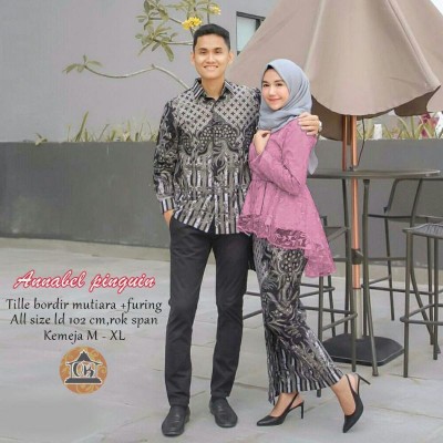 Promo Termurah Sarimbit  Keluarga | Nayaka Batik-couple Annabel Pinguin Tille Lengan Panjang