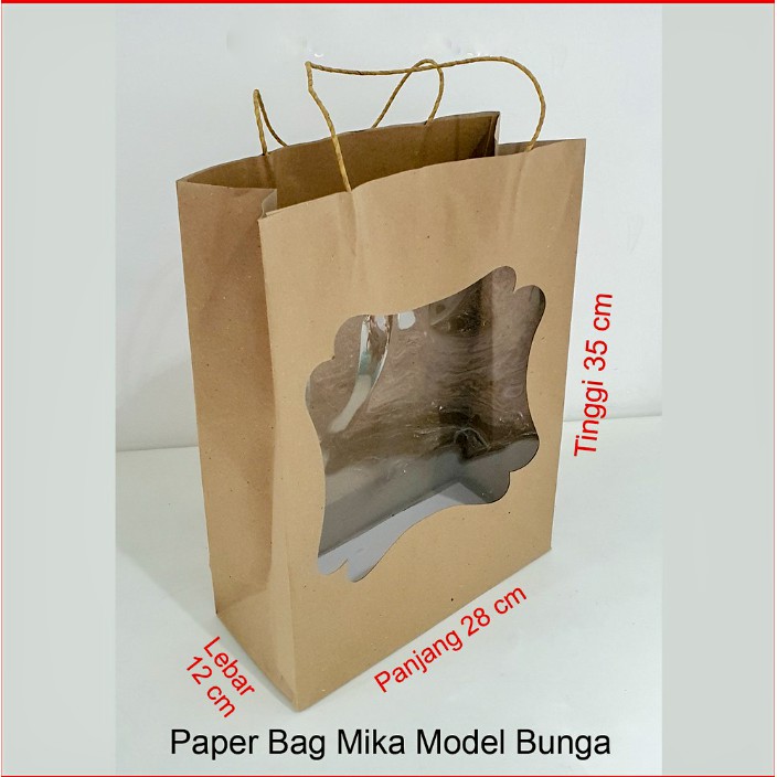 

TAS KERTAS MIKA KUPU COKLAT POLOS/ isi 12pcs