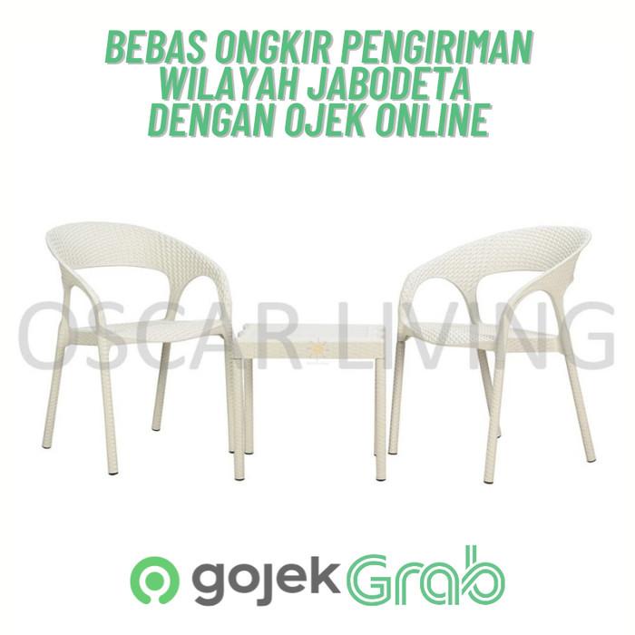 Meja | Meja Kursi Teras Plastik / Meja Santai Set 1 Meja + 2 Kursi Club