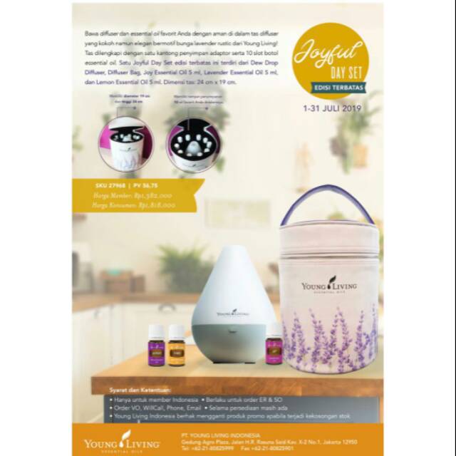 Paket Dew Drop Diffuser + Tas + 3 essential oil + 2 botol roll on