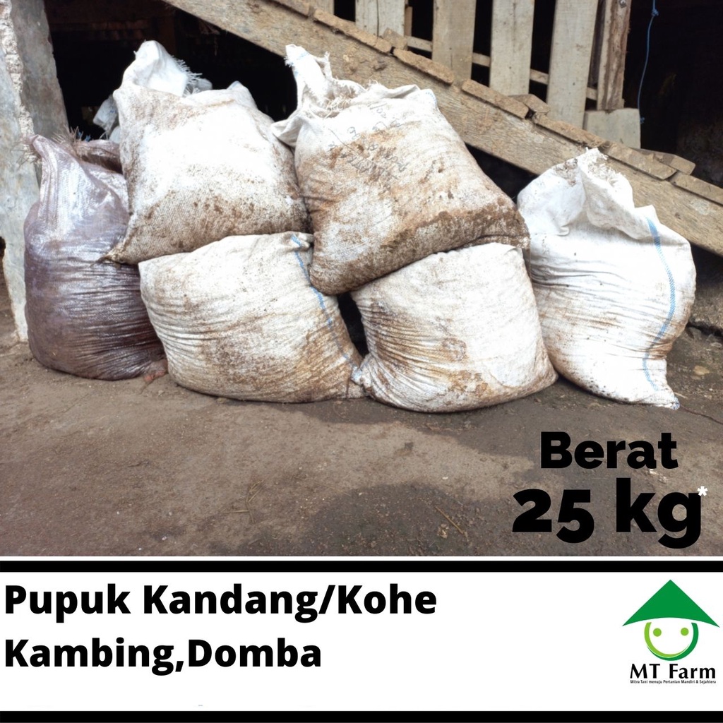 Pupuk Kohe Pupuk Kandang Kohe Kotoran Kambing Domba Basah 25 Kg Per Karung