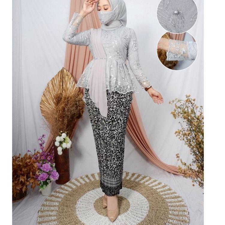 Special Price.. Set Kebaya Modern Slendang Aurora / Kebaya Wisuda / Kebaya Pesta / Baju Kondangan / 