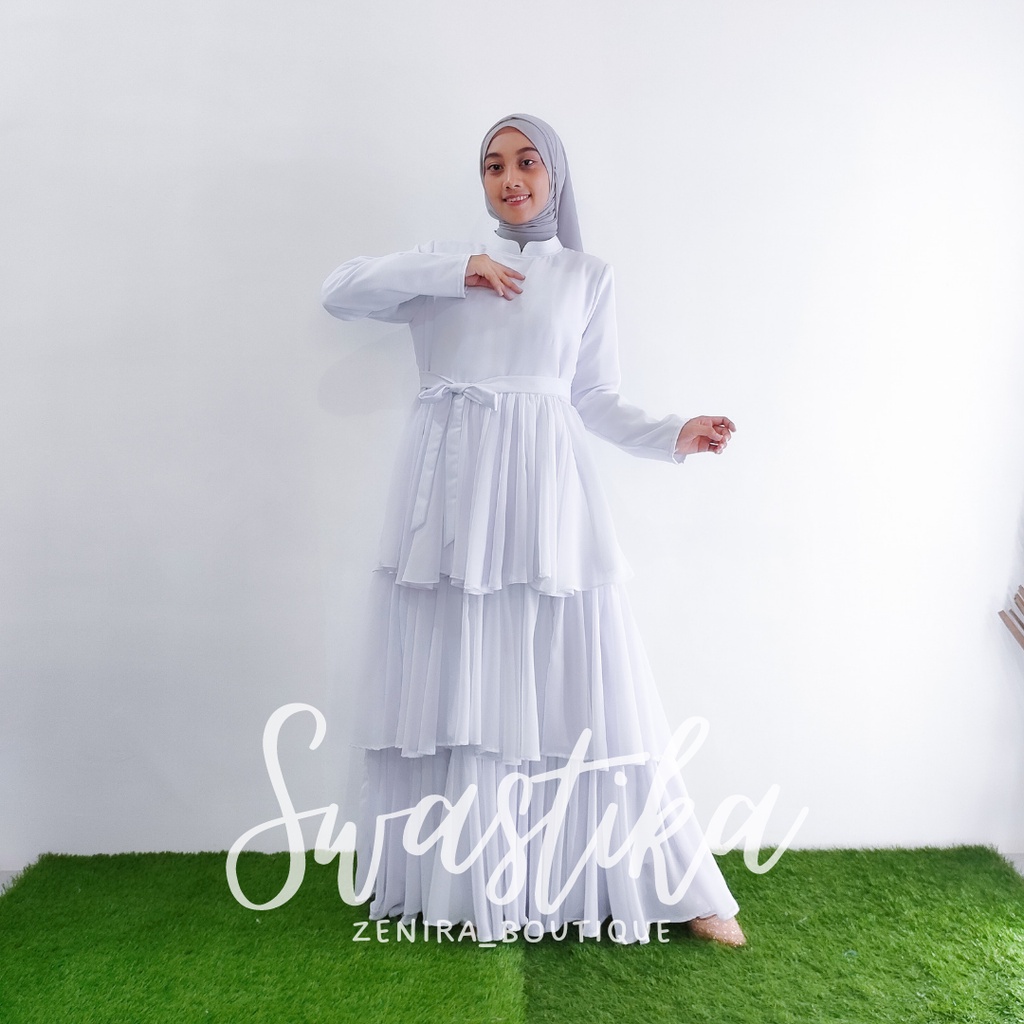 SWASTIKA Dress ceruty babydoll / baju pesta / prewedding /gaun wisuda / lamaran /  gamis remaja kondangan / couple / tersedia ukuran kecil hingga jumbo