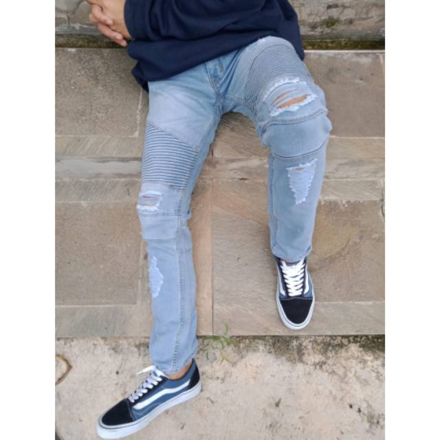 BRT Celana  Biker Sobek Dengkul Celana  Denim Trend  Masa  