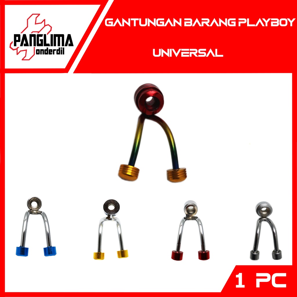 Gantungan Barang Playboy Universal Biru-Emas-Merah-Chrome-Pelangi-Silver Pengait-Kait Barang Model Play Boy