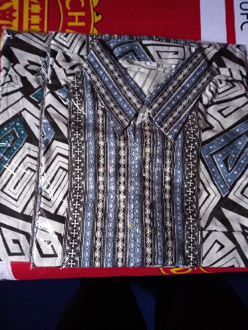 Hem Batik Lurik /  Bswart Batik  Kenongo Hem Pendek Padi Pekalongan