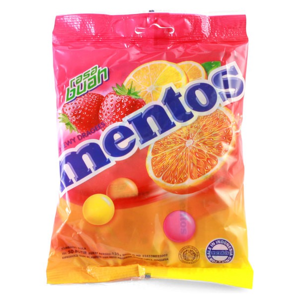 

MENTOS Assorted Fruit Chewy Candy 135gr - Permen Aneka Rasa Buah