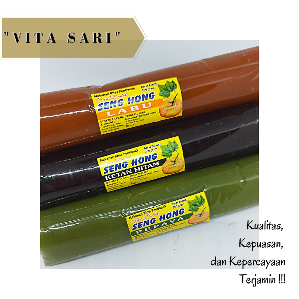 

DODOL BUAH ASLI / KETAN / KACANG / LABU SENG HONG KHAS PONTIANAK
