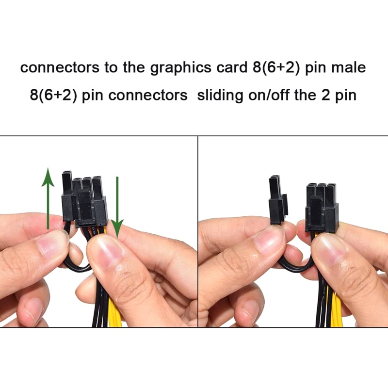 Btsg 6pin Ke Dual PCIe 8pinmining Video Card Line 6P Splitter Kabel Ekstensi 20cm