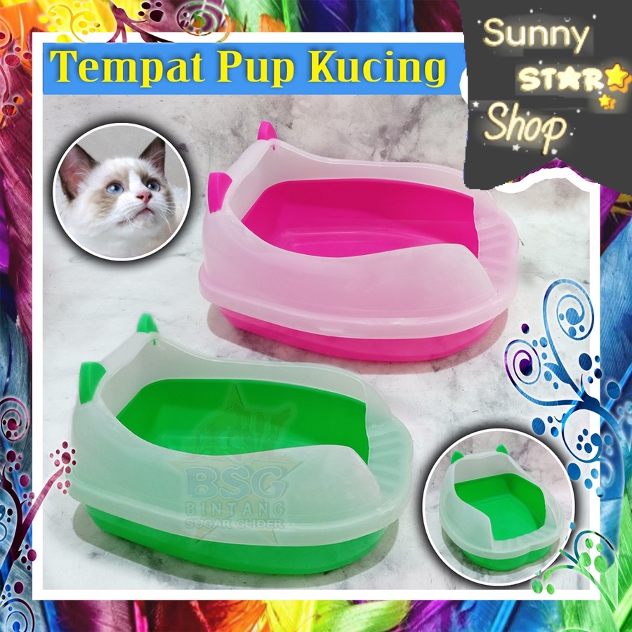 Cat Litter Box Motif - Tempat Pasir Pup Kucing - Bak Pasir