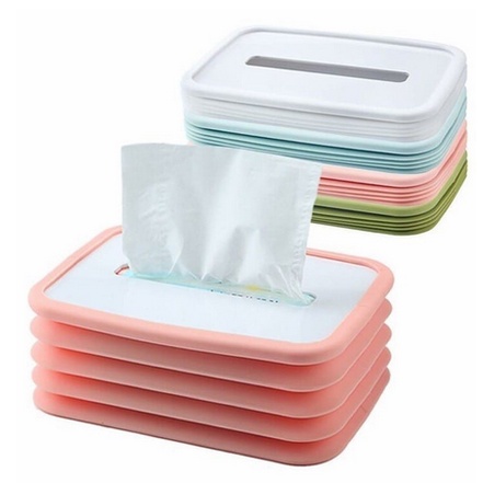 SB168 Kotak Tissue Lipat Silicone // Tempat Kotak Tisu Silikon Fleksibel