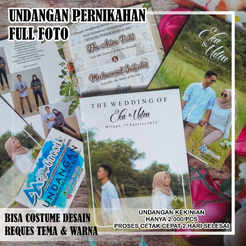 Jual UNDANGAN FULL FOTO UNDANGAN KEKINIAN FULL WARNA UNDANGAN FOTO