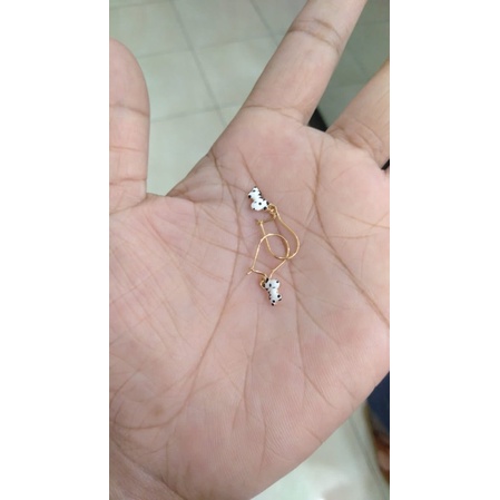 anting emas kadar 750 - anting emas 18k - anting emas asli