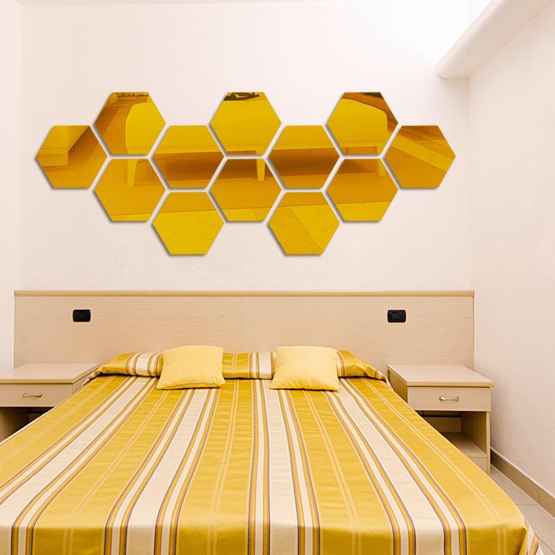 PUSAT WALLPAPER - PAKET TERMURAH ( Isi 10Pcs ) Kaca Cermin Dinding Kotak/Cermin Dinding Hexagonal / Cermin Dinding Aesthetic Dekorasi Kamar