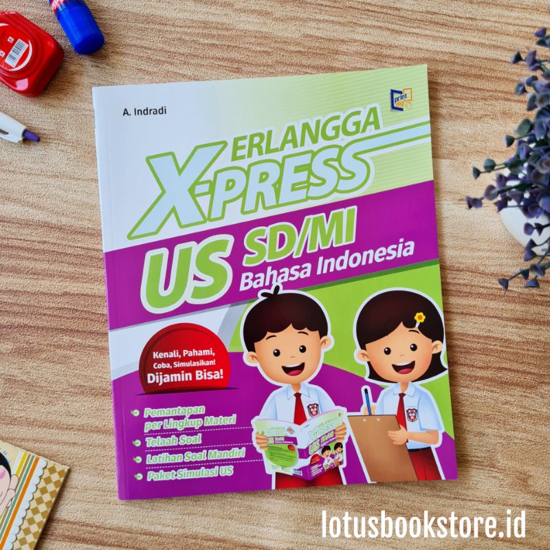 Buku Xpress US SD (Matematika IPA Indonesia PPKN PJOK) - Erlangga Original - UN USBN-B Indonesia
