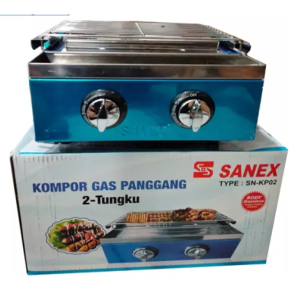 Kompor Panggang Sosis Sanex 2 Tungku Kaca SNKP02