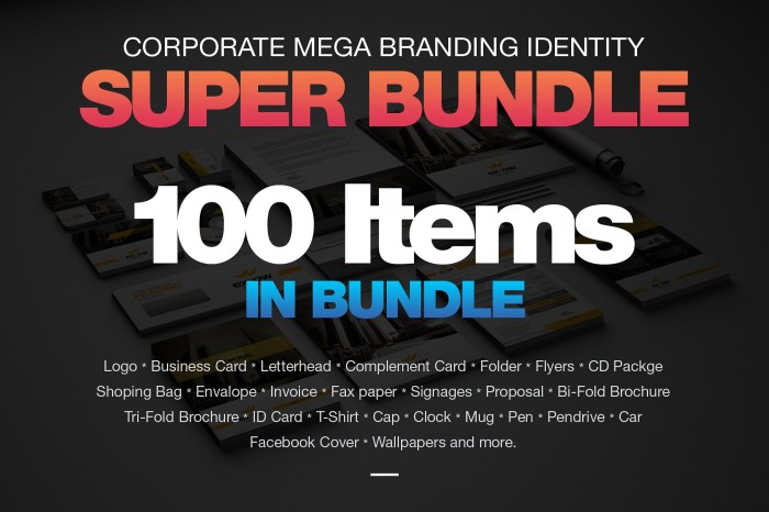 Corporate Mega Branding Bundle - Photoshop &amp; Illustrator - Business Branding