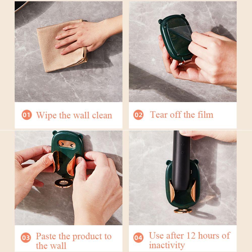 [Elegan] Tempat Sikat Gigi Dapat Dilepas Pukulan Bebas Menjaga Kering Rak Tiriskan Rumah Untuk Sikat Gigi Elektrik Organizer Kamar Mandi