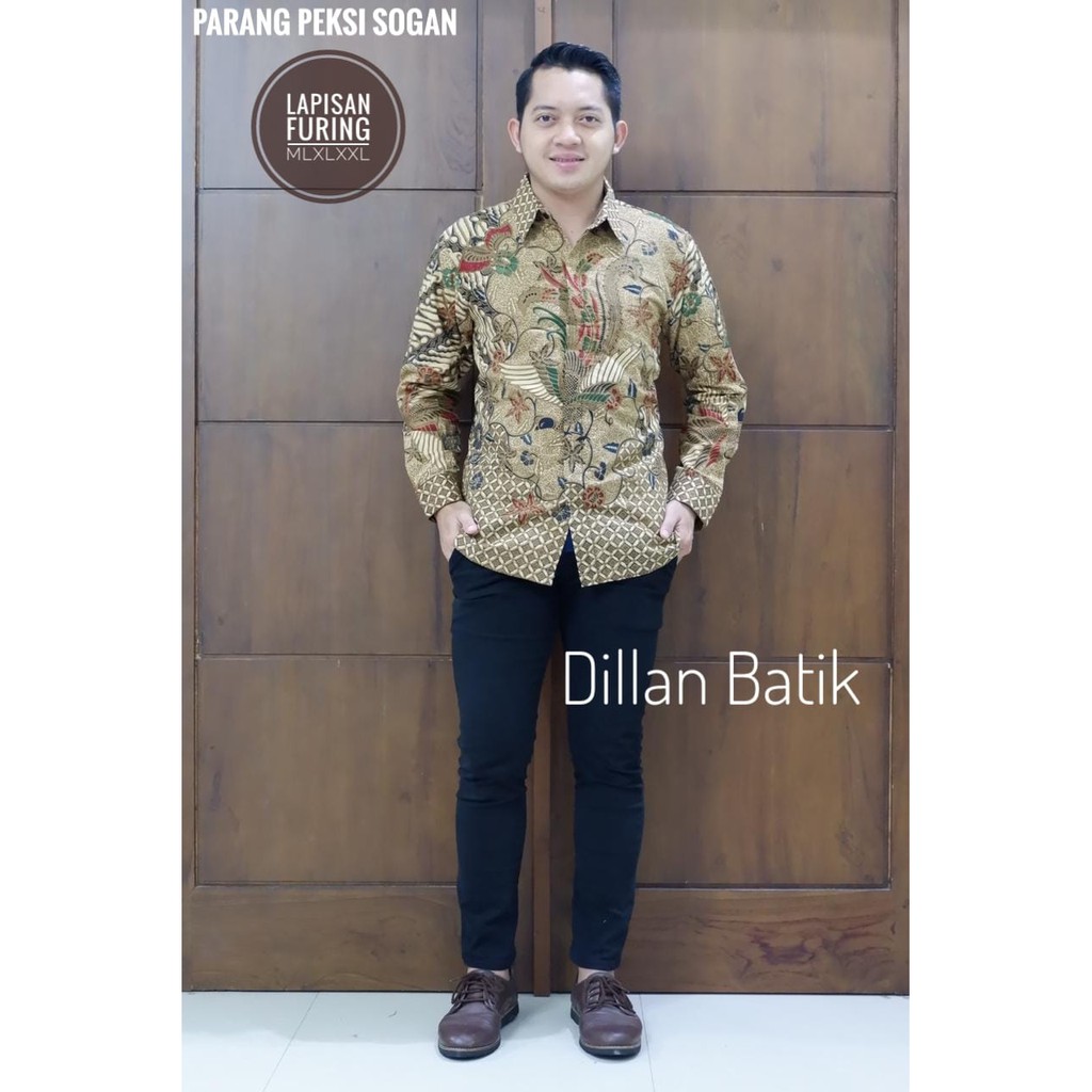 PARANG PEKSI SOGAN DILLAN KEMEJA BAJU BATIK PRIA SOLO LENGAN PANJANG PENDEK LAPIS FURING ATASAN BATIK PREMIUM MODERN KATUN HALUS SETIYAKI SETYO KENCONO SIMBAR SETO TEJA KUSUMA TIRTA KUSUMA PEKSI NAVY SELING BABON ANGKREM GARUDA PANCASILA PERWIRA MAHESA