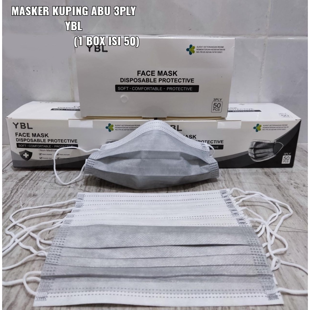 isi 50Pcs/BOX HIJAU Masker 3Ply DEWASA IMPORT HIgh Quality Fashion masker Earloop Disposable mask