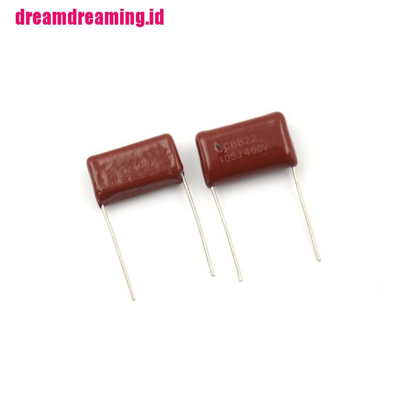 10 Pcs Bohlam LED CBB22 Kapasitor 400V 105J 1uF 400V / 105J Pitch
