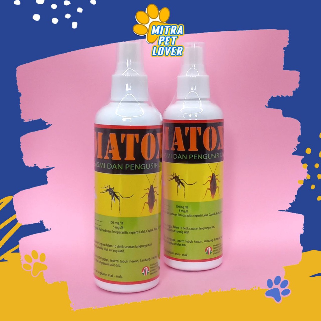 PEMBASMI LALAT KECOA NYAMUK - MATOX SPRAY 250ML - PENGUSIR SERANGGA ANTI KUTU PINJAL USIR CAPLAK LALER MANJUR - MURAH GARANSI KUALITAS ORIGINAL - PET ANIMAL HEALTHCARE TAMASINDO OBAT KESEHATAN &amp; VITAMIN TERNAK HEWAN BINATANG PELIHARAAN MITRAPETLOVER