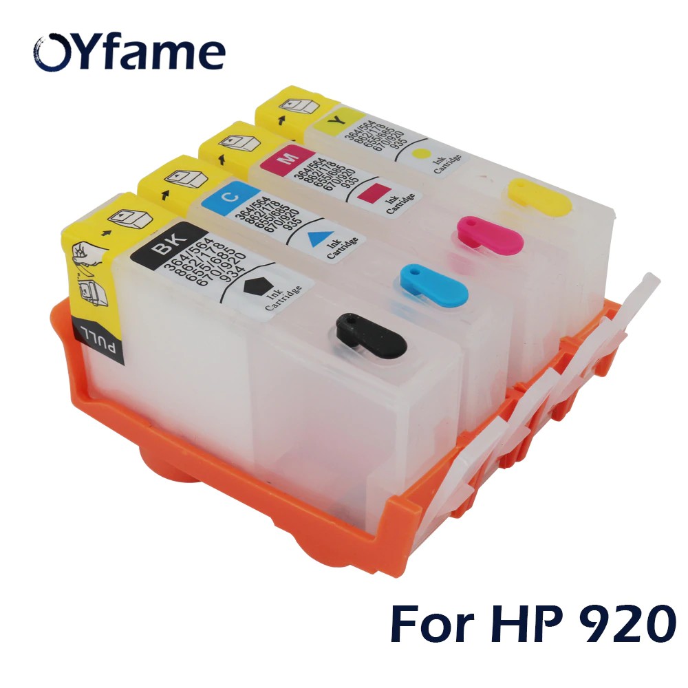 

OYfame 4PCS Refillable Ink Cartridge for HP920 for HP 920 XL Inkjet Officejet 6000 6500