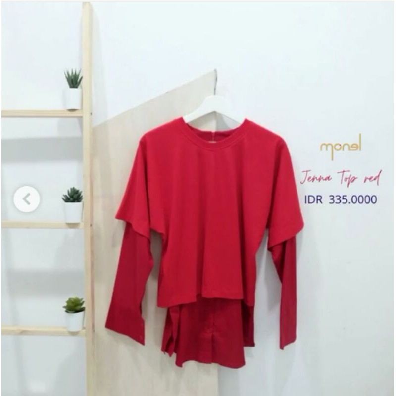 jenna top navy & red by monel