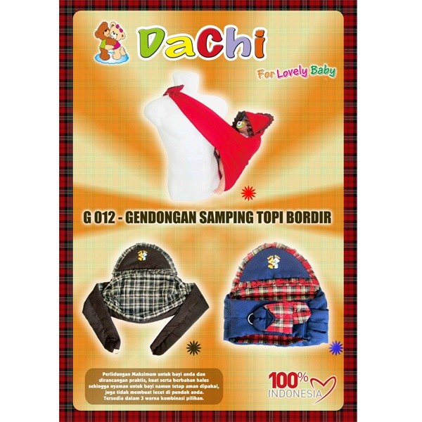Dachi -- Gendongan Samping Topi Bordir Murah Premium Quality Bagus / Gendong Bayi Instan - G012