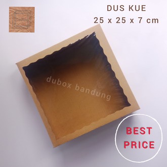 

RB 1 pak = 10 pcs DUS KUE 25x25x7 DUS KUE BOLU DUS BROWNIES DUS MAKANAN DUS BOX TART DUS KUE