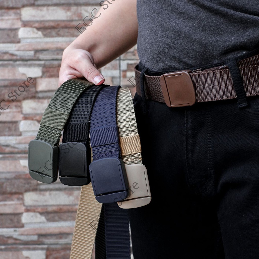 TERMURAH ! IKAT PINGGANG PRIA CANVAS TACTICAL GAGAH MEN BELT ANTI METAL DETECTOR- YH NXL-2/BD-23