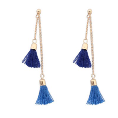 LRC Anting Tusuk Bohemia Padparadscha Tassel Decorated Simple Design Y5512X