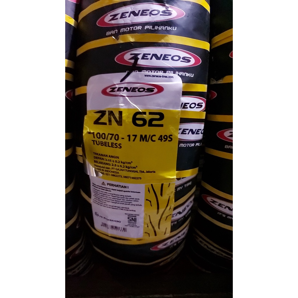 Ban Zeneos ZN62 100/70-17 Tubeless