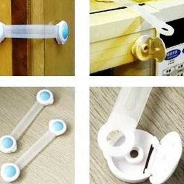 HIPPO LAND Pengaman lemari laci pintu perabotan Pengait Laci Safety Lock Smile 37