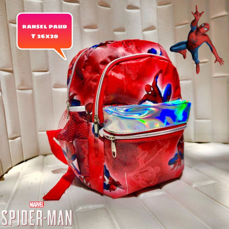 TAS RANSEL SEKOLAH PAUD ANAK PEREMPUAN DAN ANAK LAKI - LAKI  GAMBAR UNICORN AJAIB, SPIDER LABA LABA BAHAN KAIN TAHAN AIR