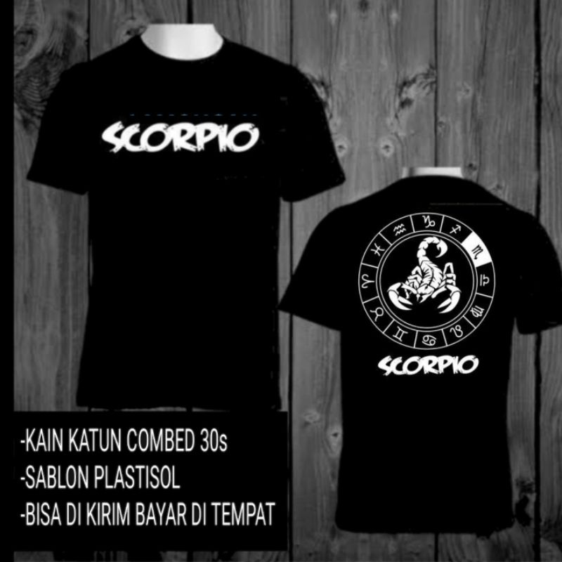 T-shirt Zodiak "Scorpio Logo" - Kaos Zodiak/Baju Zodiak/Kaos Horoskop/Kaos Bintang/Kaos Scorpio