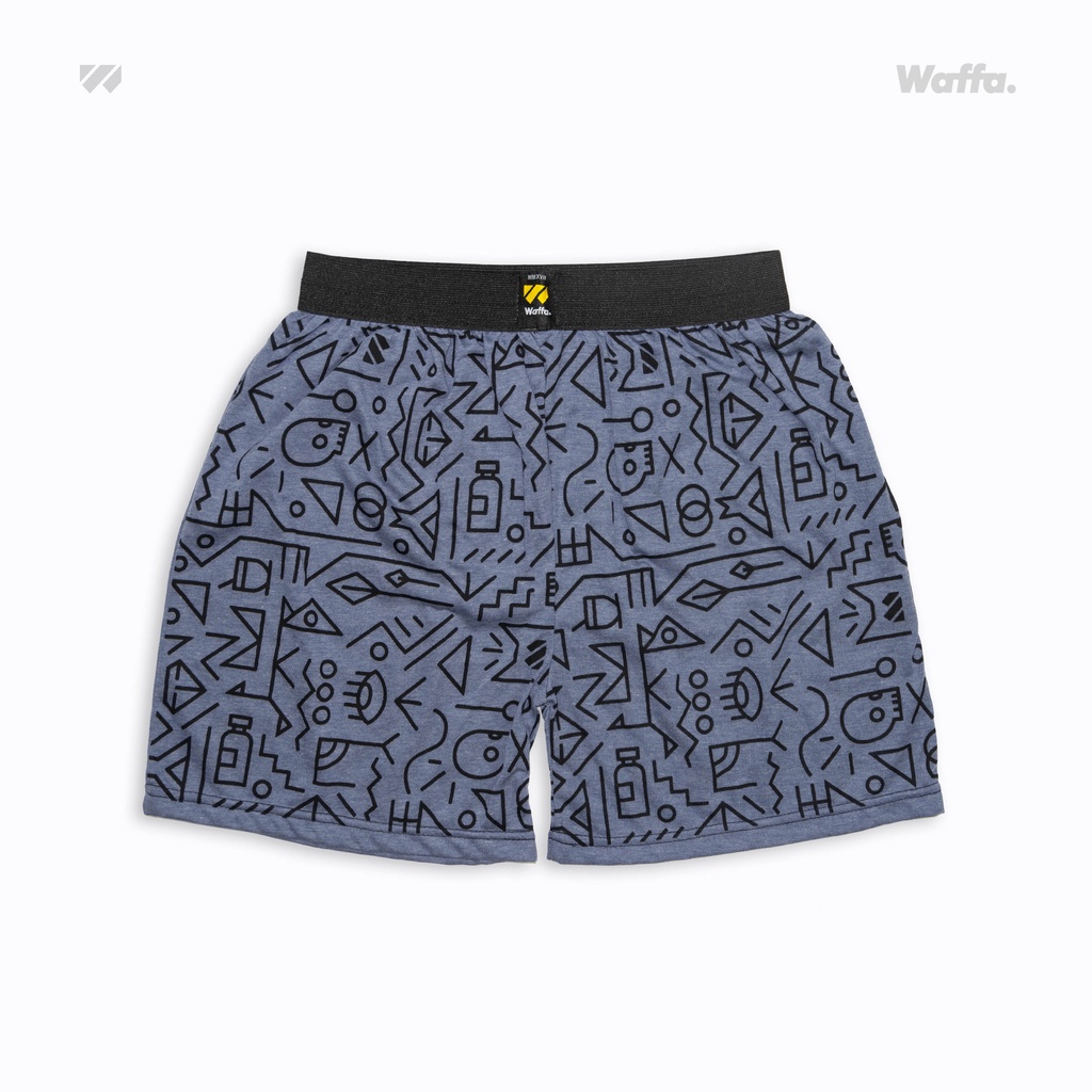 Celana Dalam Boxer Katun Waffa Sablon Motif Aztec Pattern