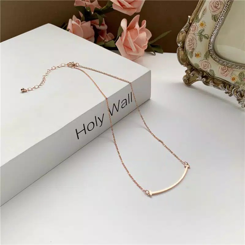 Sdoso Jewelry - Smile Necklace Stainless Steel with 18K Gold Plating/ Kalung PREMIUM IMPORT