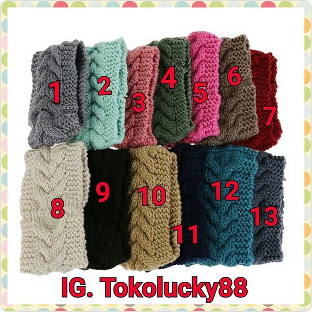 IMPORT Headband Rajut Wool Winter Musim Dingin Infinity