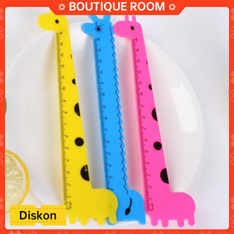 

Ready✨15 cm Skala Anak Mahasiswa Lucu Kartun Hewan Jerapah Plastik Lurus PenggarisBER