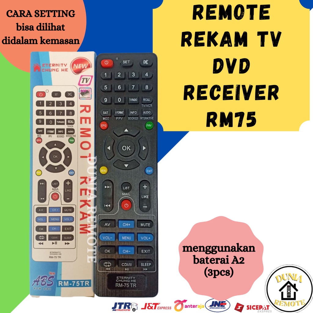 Remot / Remote Rekam TV Dvd Receiver Universal RM 75 Chunghe