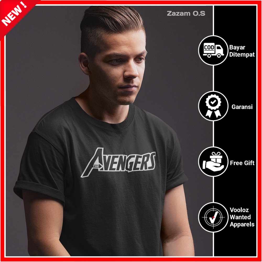 Kaos Distro Cowok Marvel Avengers Superhero Baju Atasan Kaos Pria Branded Keren Premium Original XXL