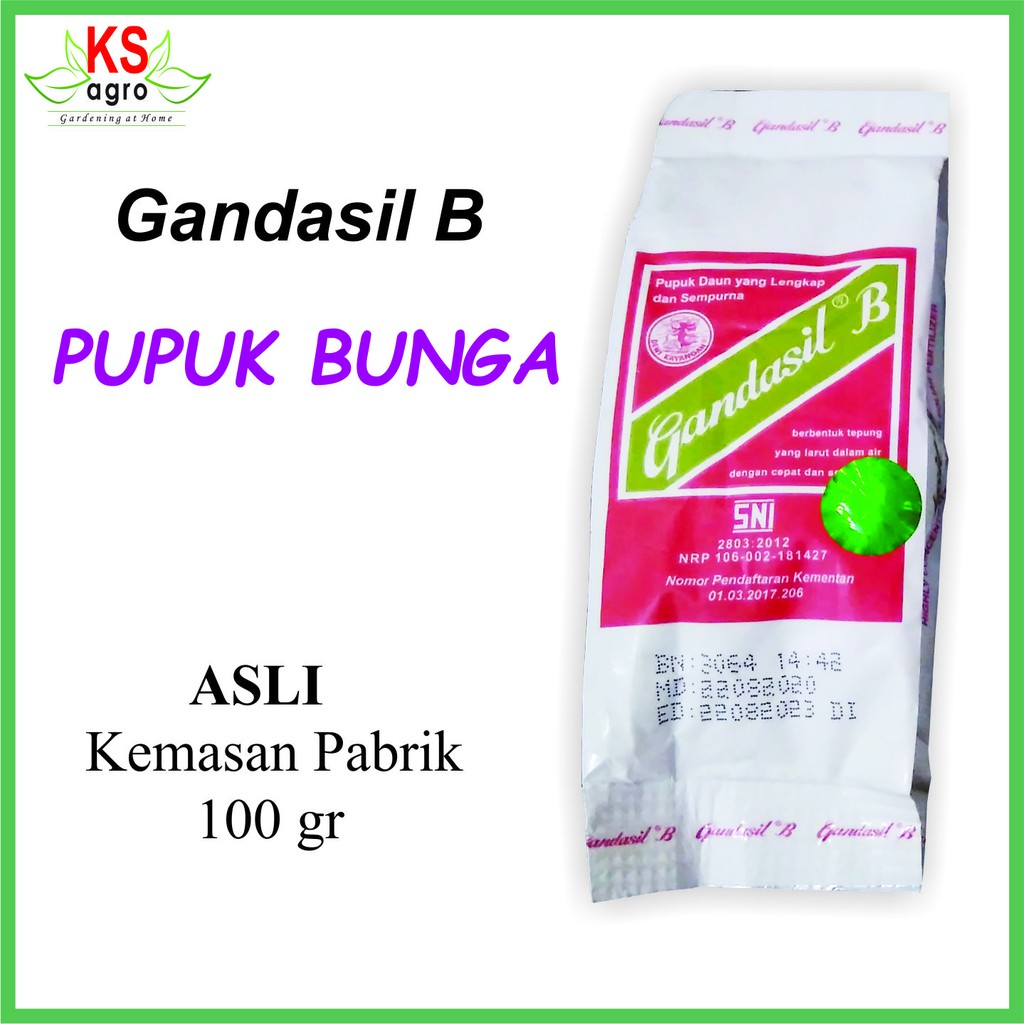 PUPUK GANDASIL B / PUPUK TANAMAN BUAH BUNGA 100 GRAM / PUPUK ANGGREK ASOKA MAWAR